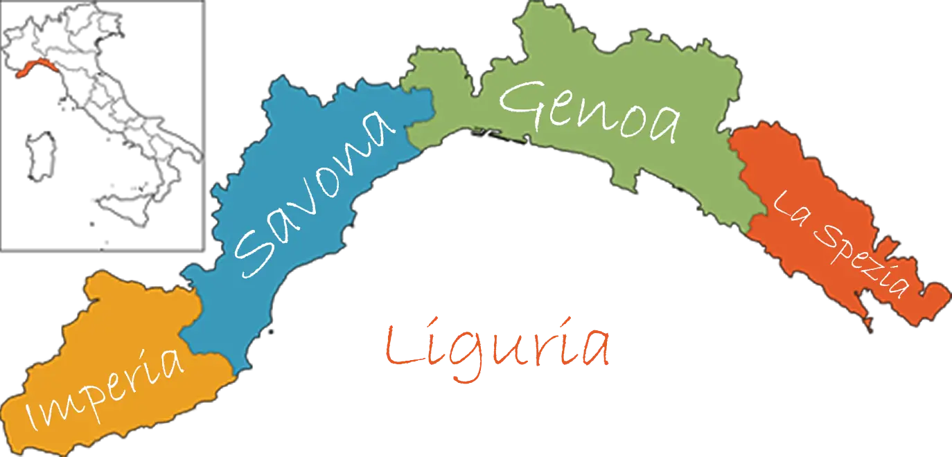 Map of Liguria